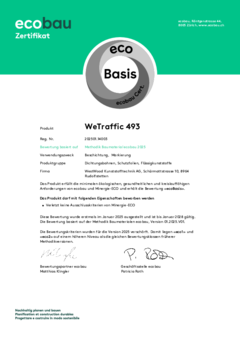 WeTraffic 493 Minergie Eco Zertifikat