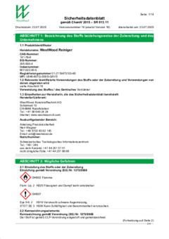 WestWood Reiniger Sicherheitsdatenblatt